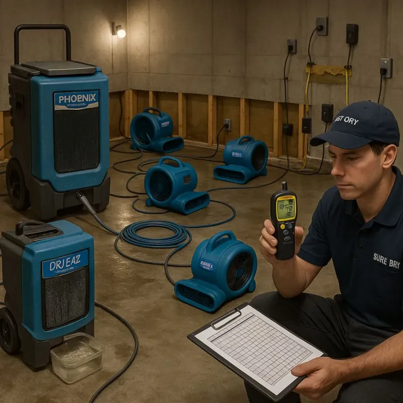 Structural Drying and Dehumidification process in Sheboygan County, WI
